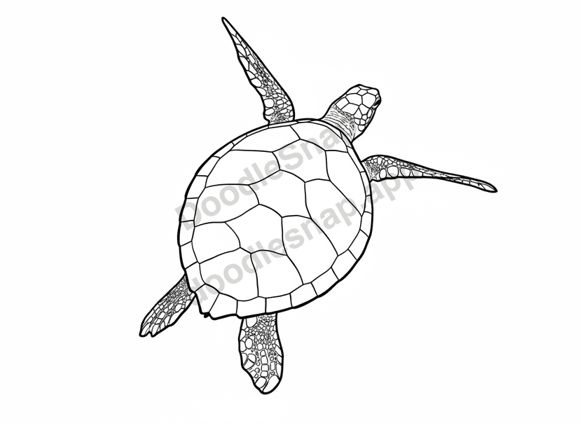 A sea turtle coloring page